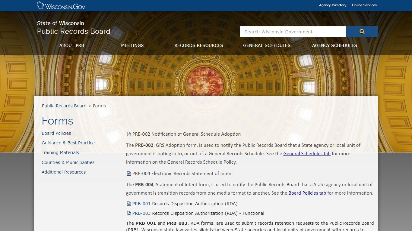 Public Records Board Forms - Wisconsin