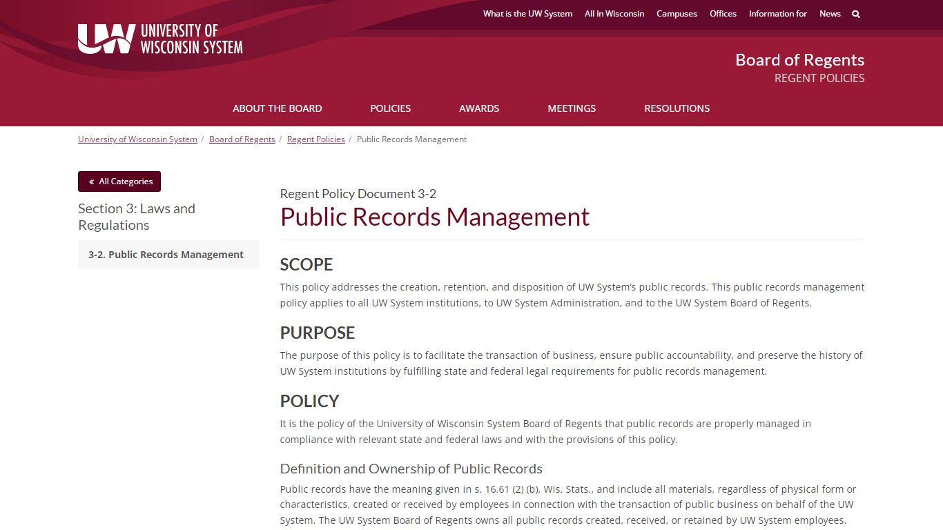 Public Records Management | Board of Regents